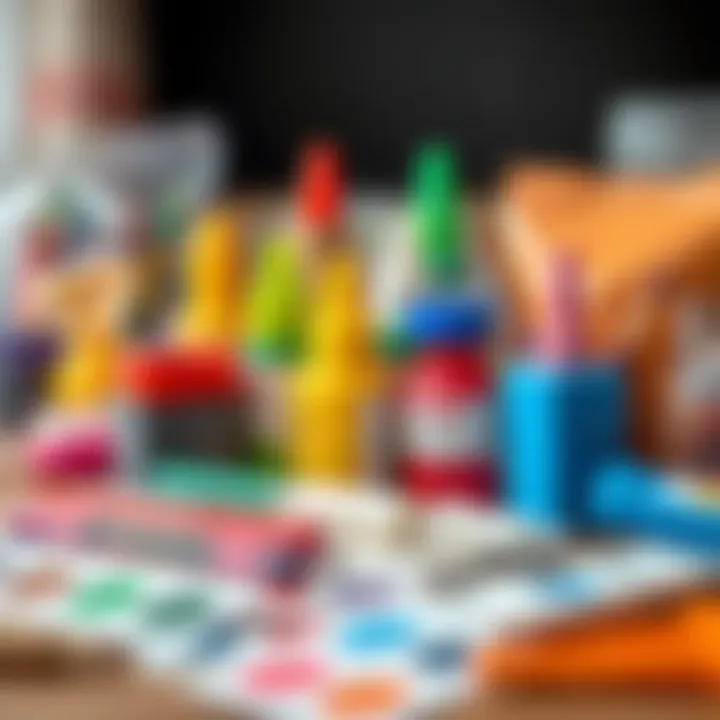 Various age-appropriate painting supplies