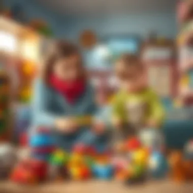 Parents choosing safe toys for their children.