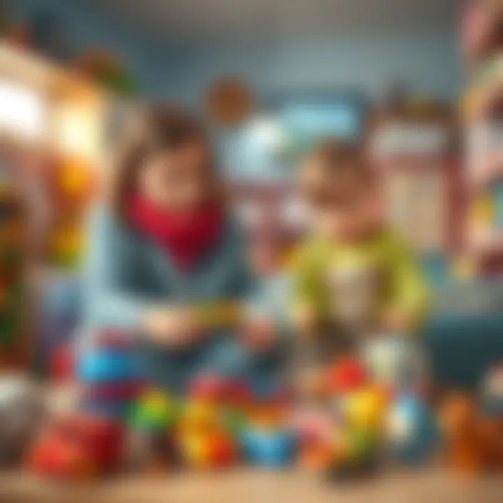 Parents choosing safe toys for their children.