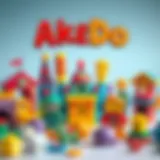 Colorful AkeDo toy set pieces displaying creativity