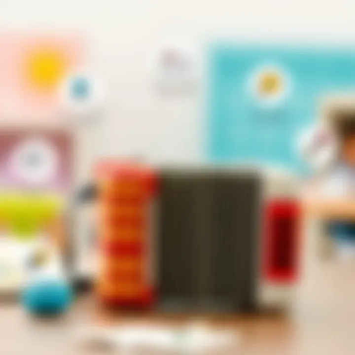 Educational benefits of accordion toys illustrated with icons