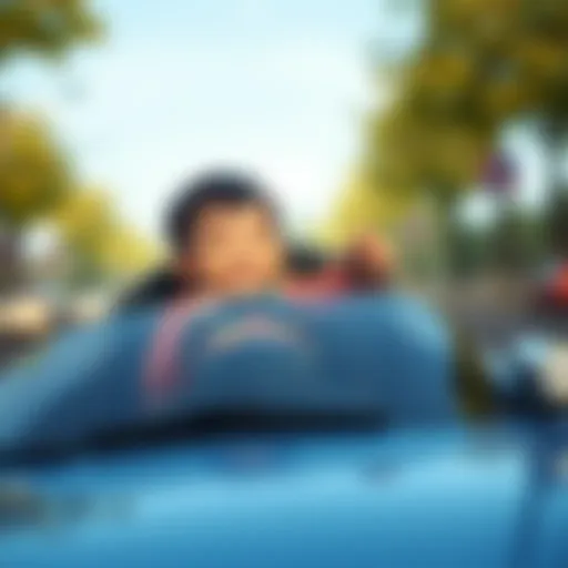 Child enjoying a ride in an electric car