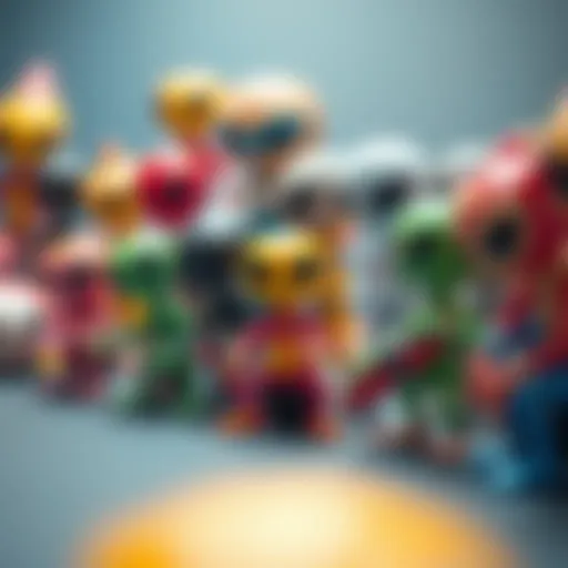 Colorful alien toys showcasing creativity