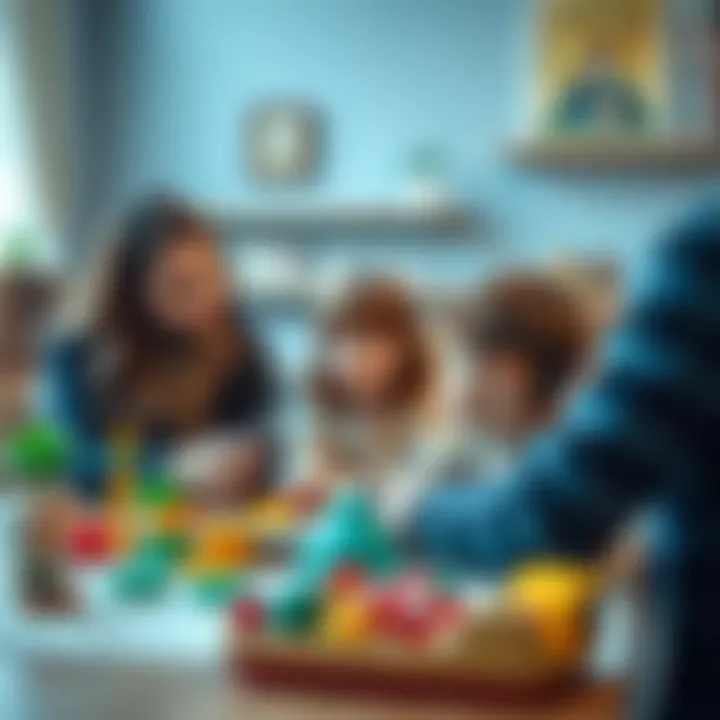 Parents discussing child development milestones.