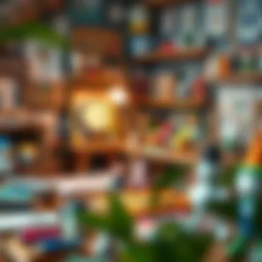 A cozy workspace showcasing various artistic materials