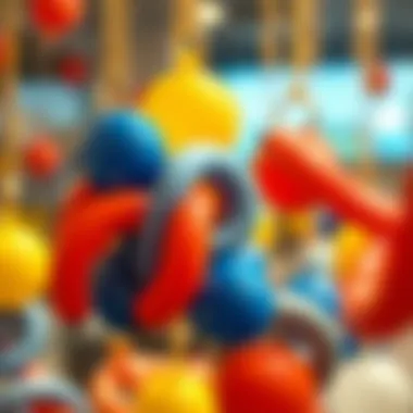 A detailed view of a balloon chain showcasing its design