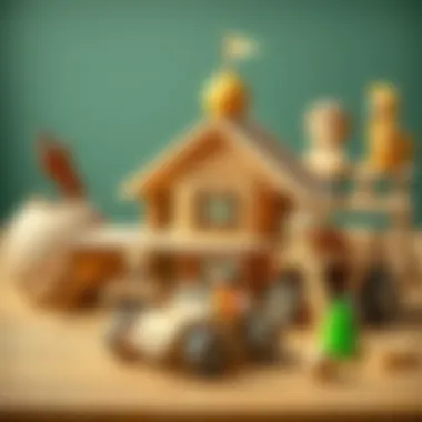 Toys made from balsa wood demonstrating educational use