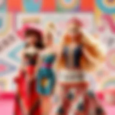 A vibrant collection of culturally inspired Barbie outfits