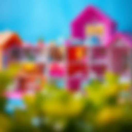 Colorful Barbie dollhouse showcasing various rooms