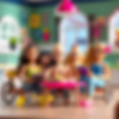 Barbie characters engaging in various activities that inspire creativity and imagination.