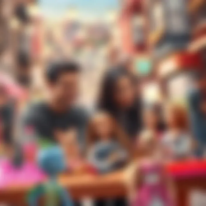 Family Moments with Barbie in the Heart of Istanbul A family enjoying time together with Barbie toys in a lively Istanbul backdrop