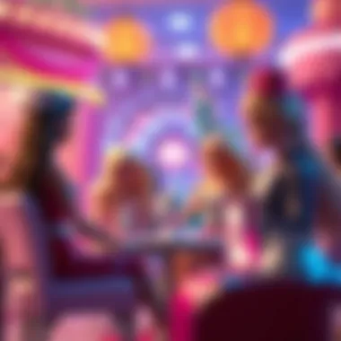 Latest Barbie Movie Scene A scene from the latest Barbie movie depicting vibrant animation