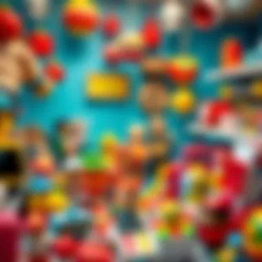 An illustration showcasing the evolution of the toy industry and its impact on society