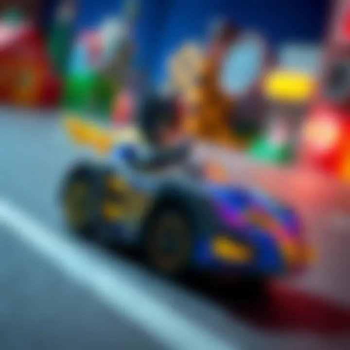 A vibrant Batman car toy designed for imaginative play.