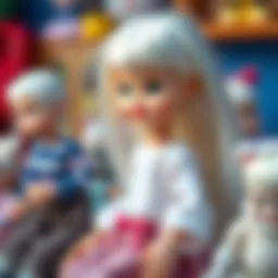 A white-haired doll symbolizing diversity in play.