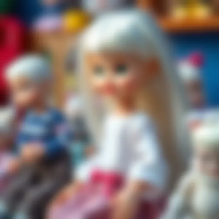 Diversity in Play with White-Haired Dolls A white-haired doll symbolizing diversity in play.