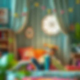 A cozy reading nook with colorful storybooks for toddlers