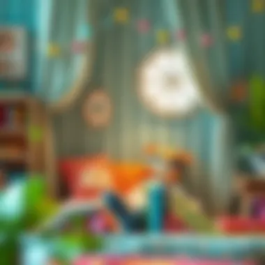A cozy reading nook with colorful storybooks for toddlers
