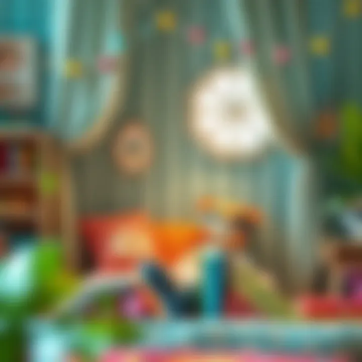 A cozy reading nook with colorful storybooks for toddlers
