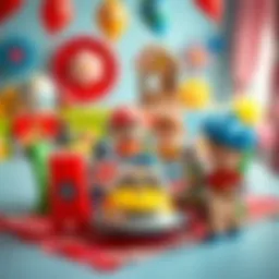 Vibrant birthday table setting for boys