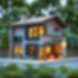 Contemporary block house with eco-friendly design