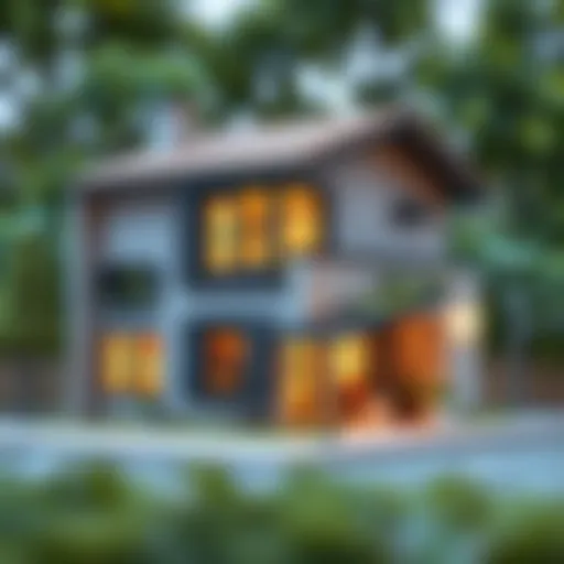 Contemporary block house with eco-friendly design