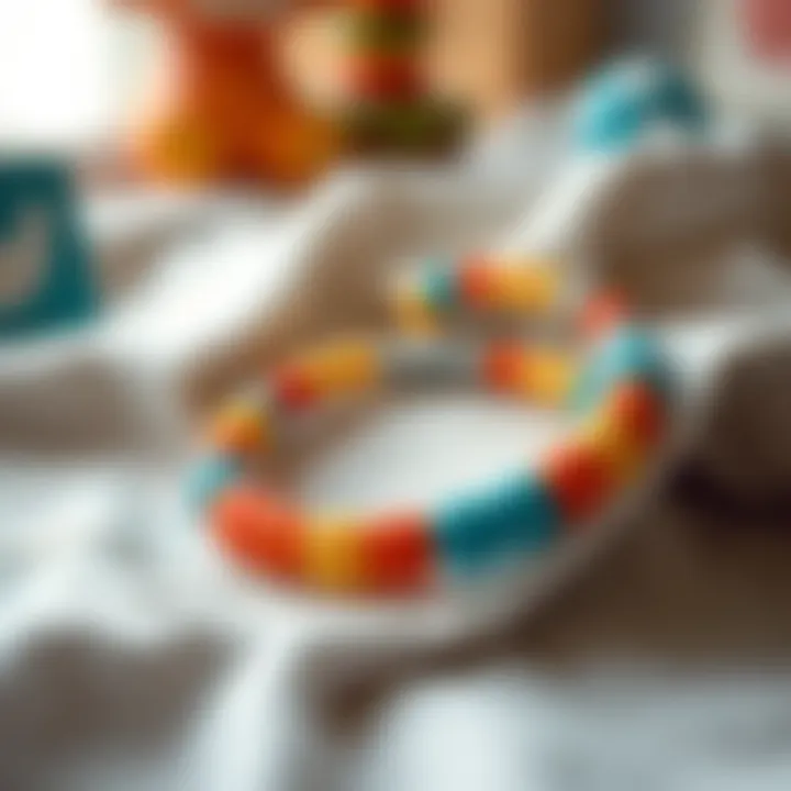Crafted Letter Bead Bracelet Display A beautifully crafted letter bead bracelet displayed on a soft fabric