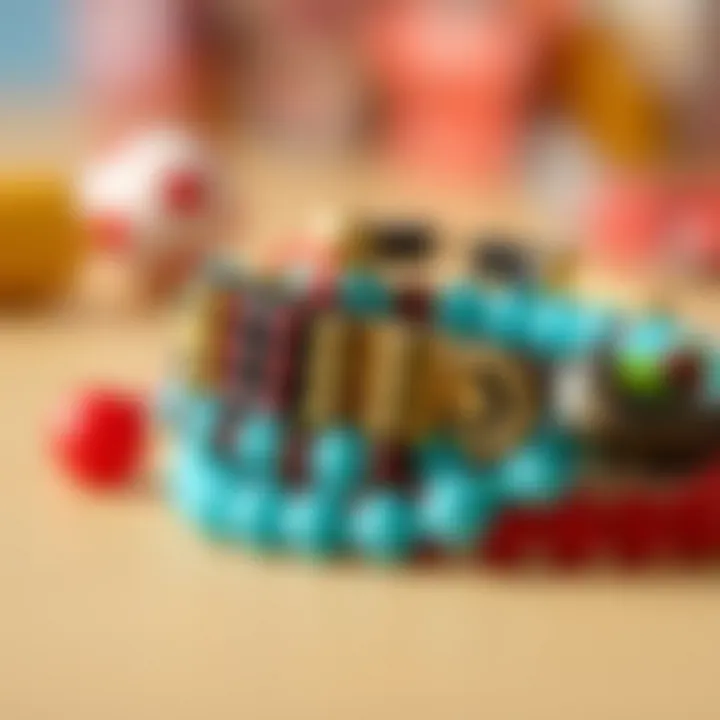 Unique Designs in Beaded Letter Bracelets Close-up of a beaded bracelet showcasing unique designs
