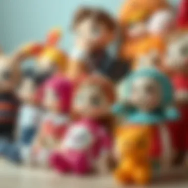 A collection of diverse toy dolls