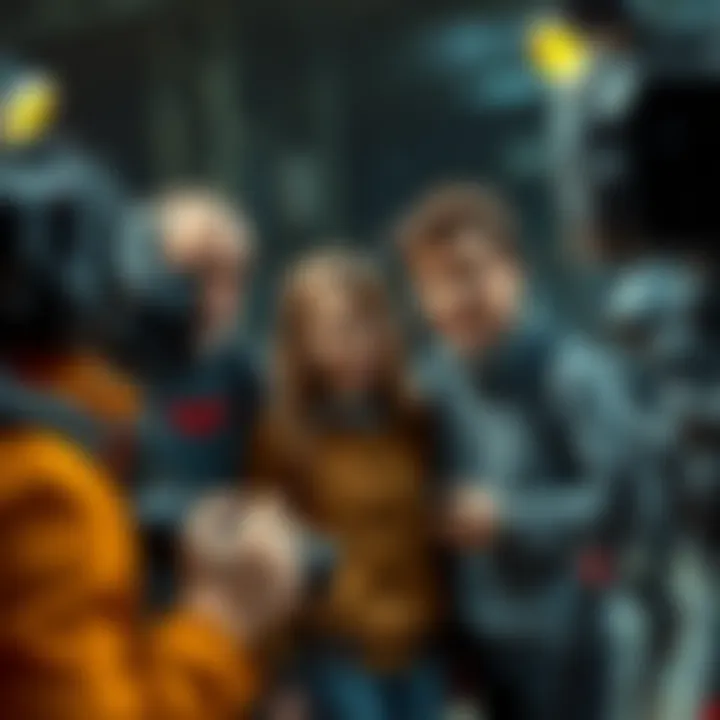 Cast members during a behind-the-scenes moment
