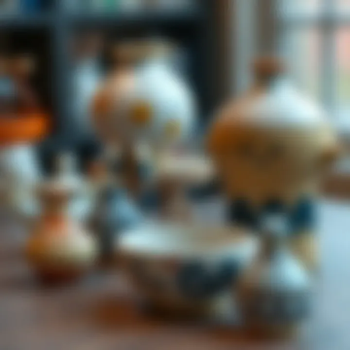 Creative ceramic pieces showcasing artistry