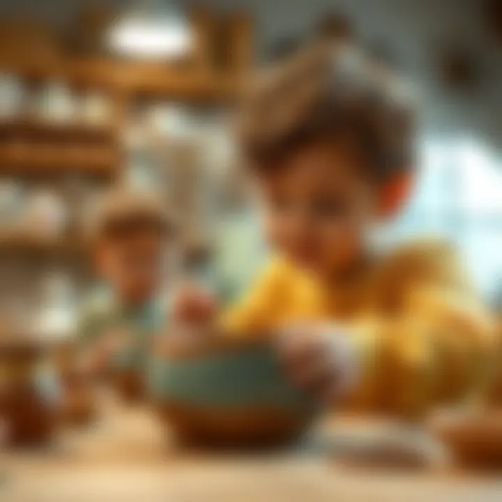 Children enjoying ceramic crafting activities