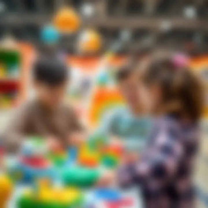 Parents exploring various educational toys at Cevahir Bebek