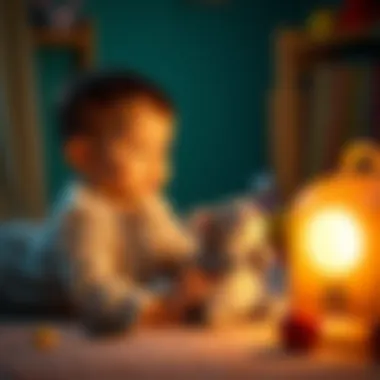 A child engaged in imaginative play with a plush mouse