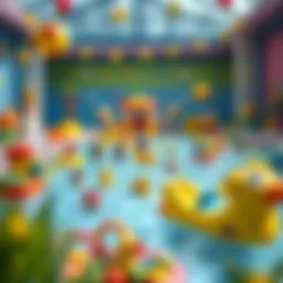 Vibrant children's pool filled with colorful toys