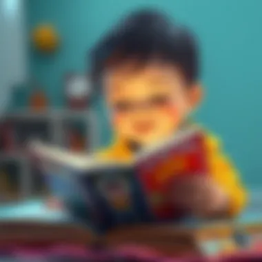 The Joy of Reading A child immersed in a colorful book, showcasing the joy of reading.