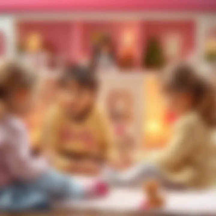 Imaginative Play with Barbie Dollhouse Children engaging in imaginative play with a Barbie dollhouse