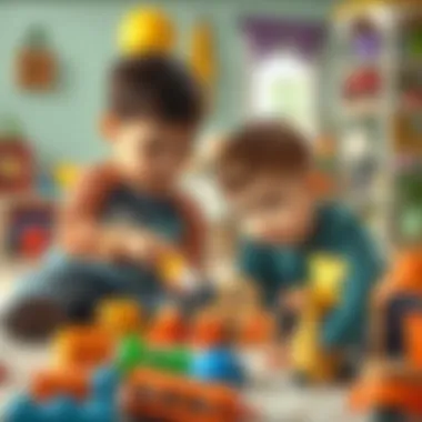 Safe Playtime: Engaging with Tombik Ascı Toys Children engaging with tombik ascı toys in a safe environment
