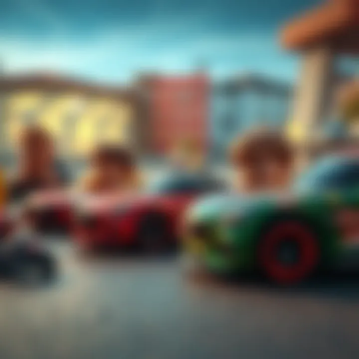 Scene depicting children playing with Hot Wheels cars