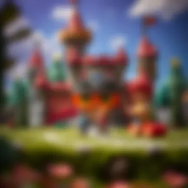 Children playing with imaginative castle figures