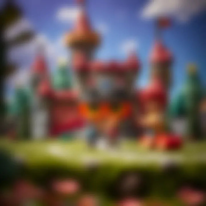 Children playing with imaginative castle figures