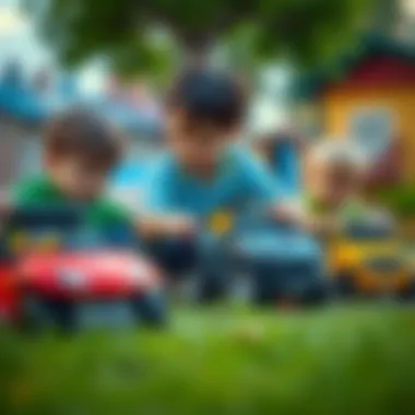 Children playing with toy vehicles