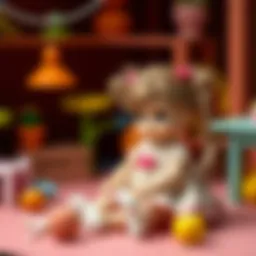 Cicciobello doll in a playful setting