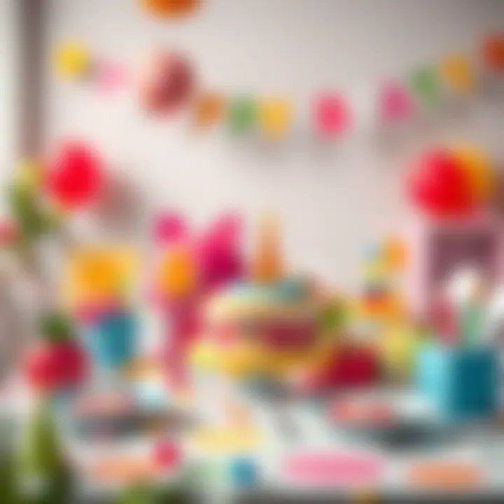 Colorful Decorations for Birthday Table Colorful decorations and accessories for a birthday table