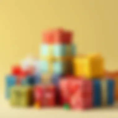 Colorful arrangement of gift boxes with harmonious color palette