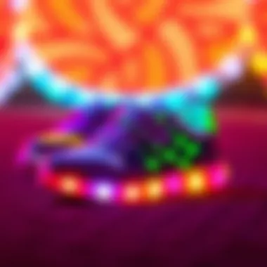 Colorful light-up shoes for girls showcasing vibrant designs