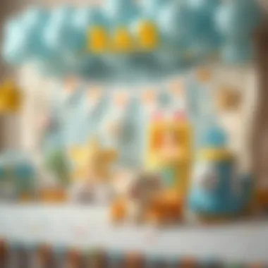 Creative decorations for a baby boy's celebration