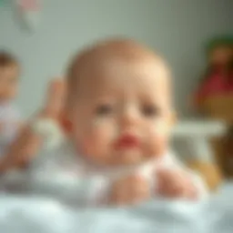 A baby crying in a comforting environment