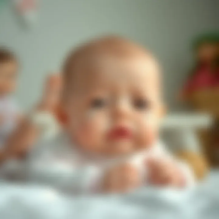 A baby crying in a comforting environment