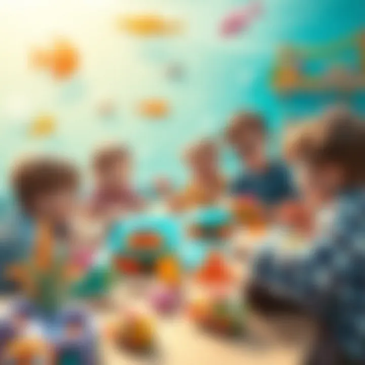 Unleashing Creativity: The Joy of Collaborative Play Group of children engaged in imaginative sea-themed games